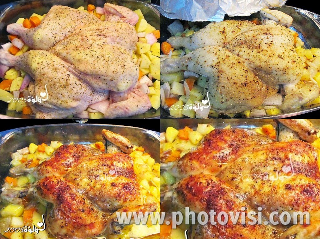 طريقة عمل دجاج روستو بالفرن بالزبدة 