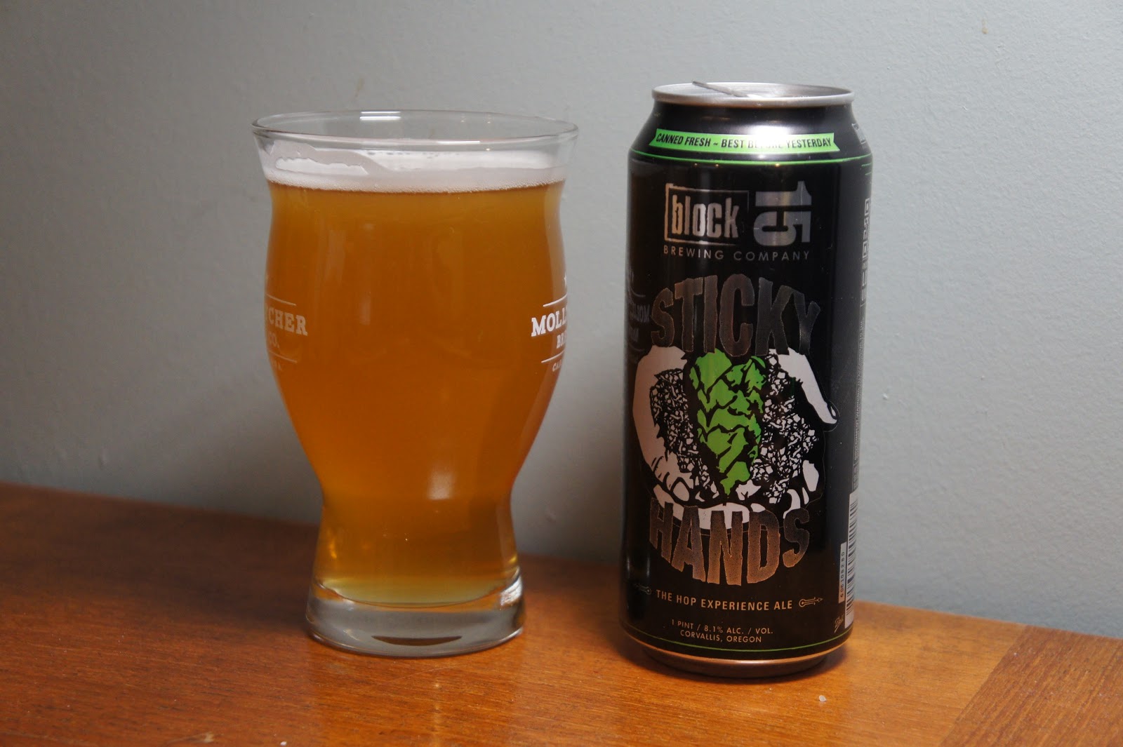 Sip and Puff Block 15 Brewing Co. "Sticky Hands" ale
