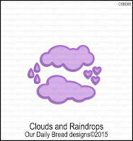 Divinity Designs Custom Clouds and Raindrops Dies