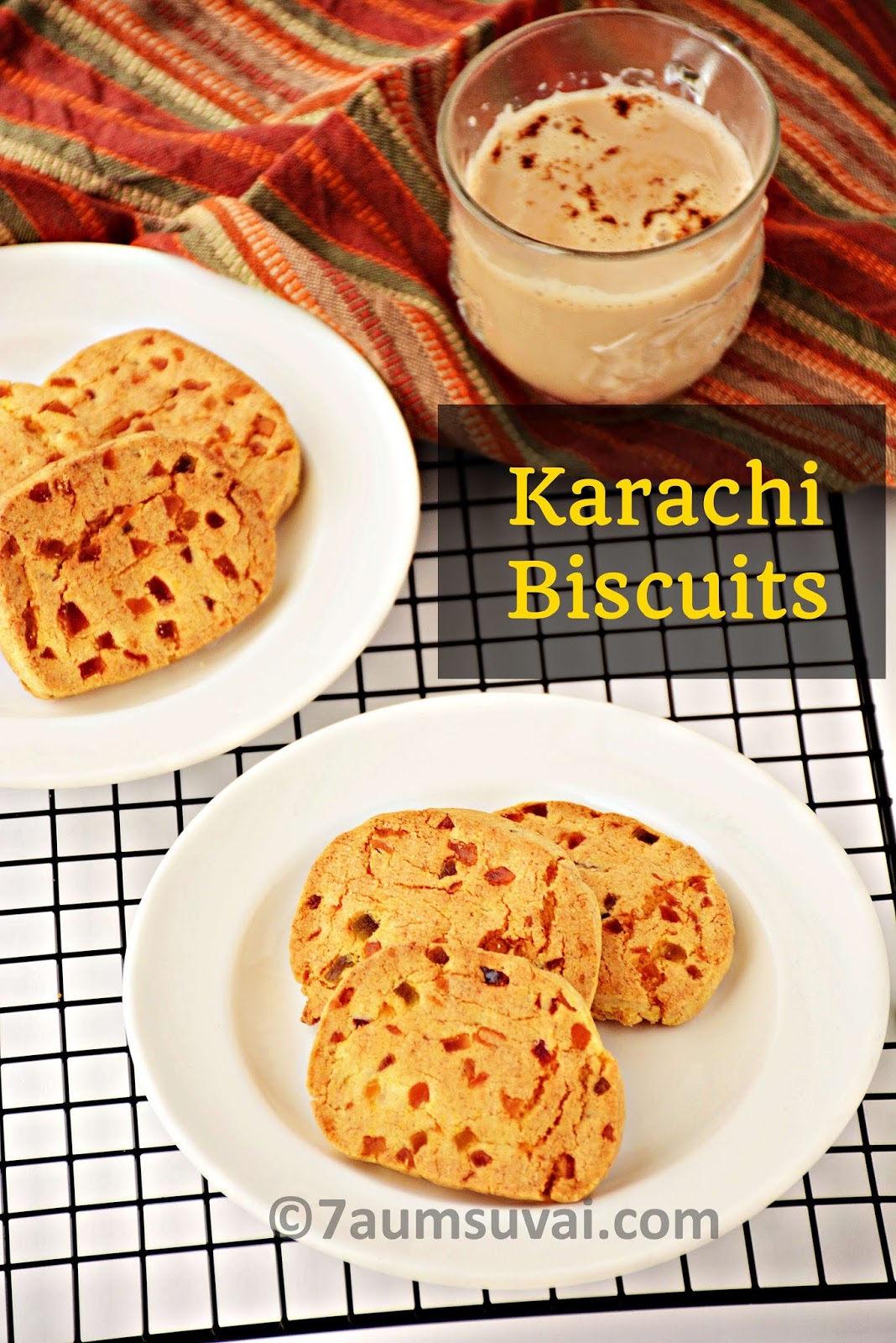 Karachi biscuits / Tutti frutti biscuits/ Air fried Karachi cookies / Tutti frutti biscuit using
