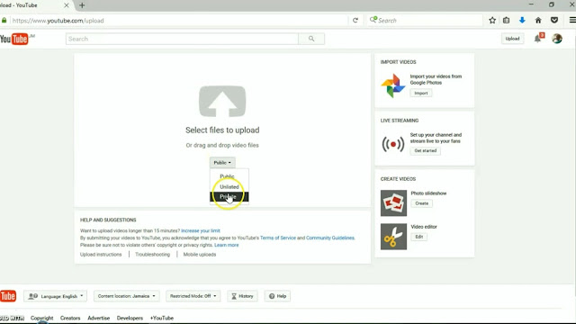 Uploading a private video to YouTube