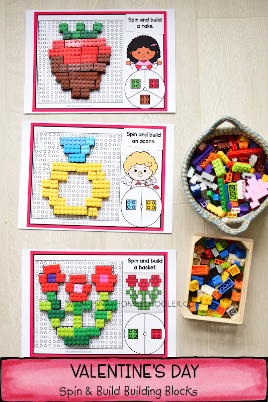Valentines Day Themed LEGO Building Blocks Game