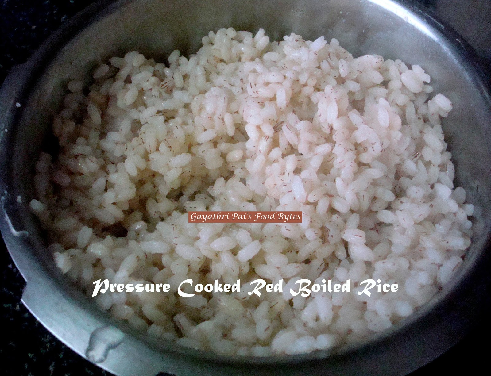 Gayathri Pai's Food Bytes Cooking Red Boiled Ukda Rice And Pejja.