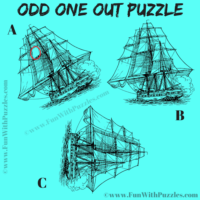 Odd One Out Classic Battleships Picture Riddle Answer