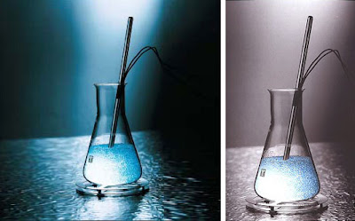 diseño de lampara estilo científico y fosforescente. 