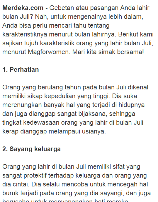 Ini Dia 7 Keistimewaan Orang Yang Lahir Di Bulan Juli Berita Online