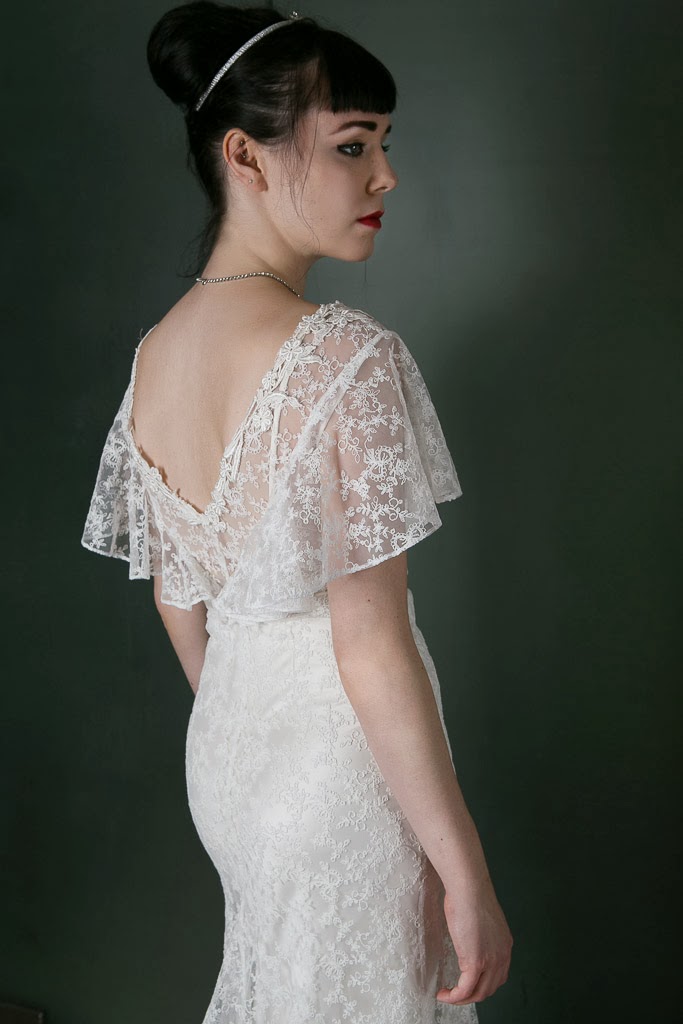 Vintage style lace wedding dress