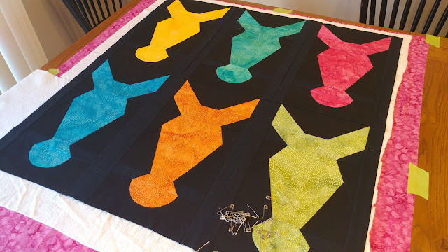 Wonky Donkey quilt with Island Batik Paisley Dot fabrics