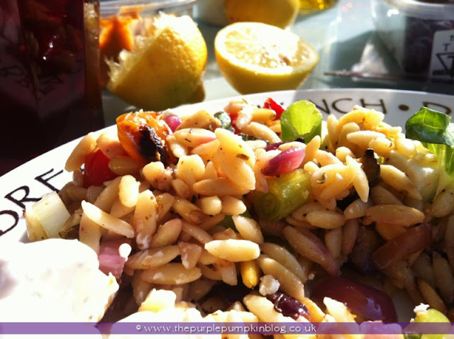 Roasted Vegetable and Orzo Salad at The Purple Pumpkin Blog