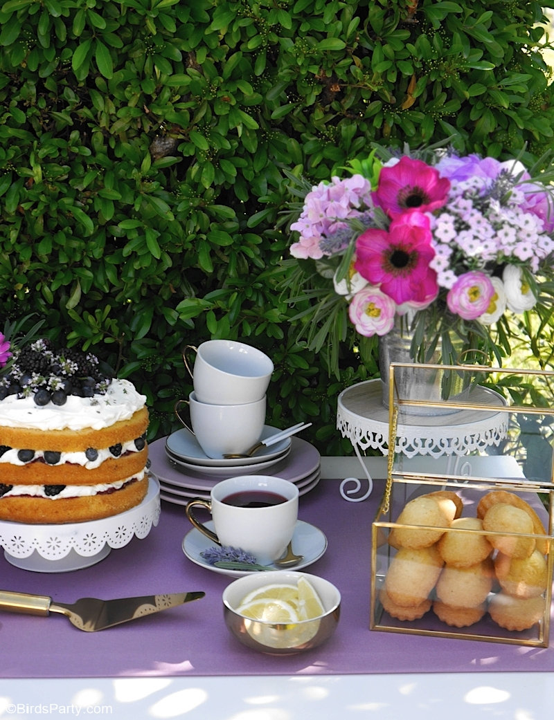 A Lavender Tea Party and Tablescape for Mother's Day - easy but pretty styling tips and ideas, recipes and DIY printables to celebrate mom! by BirdsParty.com @birdsparty #teaparty #lavendertablescape #gardenparty #mothersday #mothersdayteaparty #mothersdayparty #mothersdayrecipes #floraltablescape #lavenderfloraltable #mothersdaypartyideas