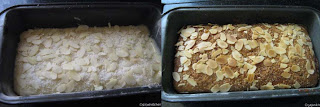 Cake before and after baking