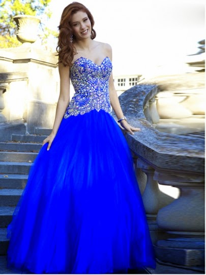 Tulle Prom Dresses With Rhinestone