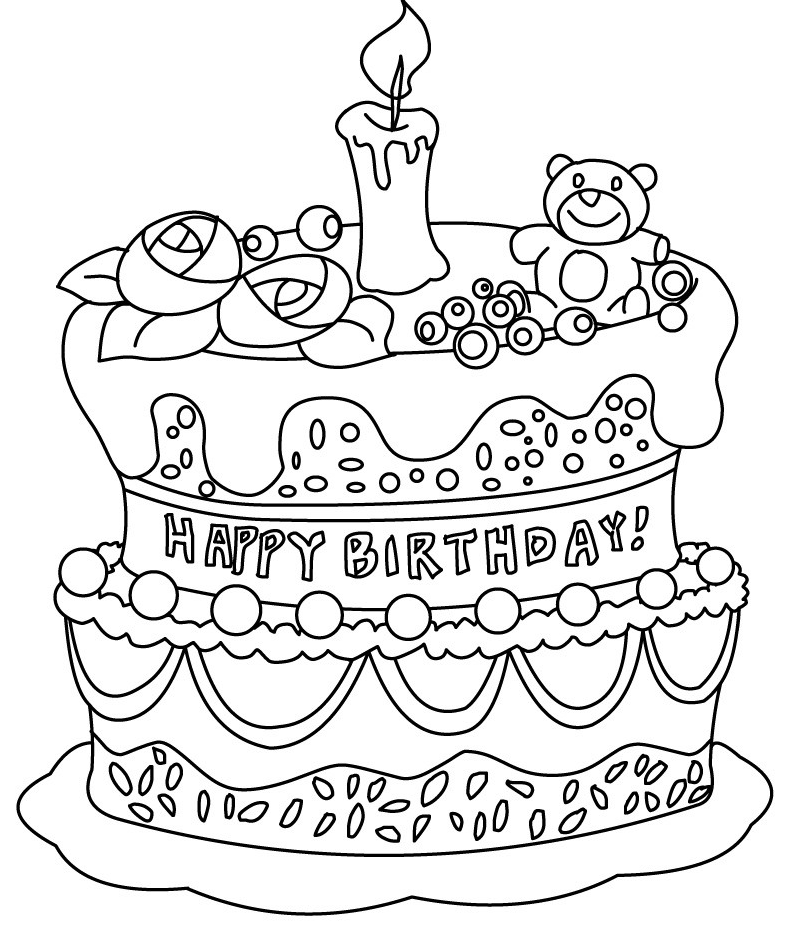 Mewarnai Gambar Kue Ulang Tahun