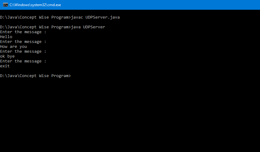 Client-Server using UDP Connection ~ CodingSter