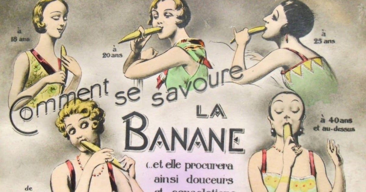 A Highly Suggestive French Postcard Entitled ‘How to Eat a Banana
