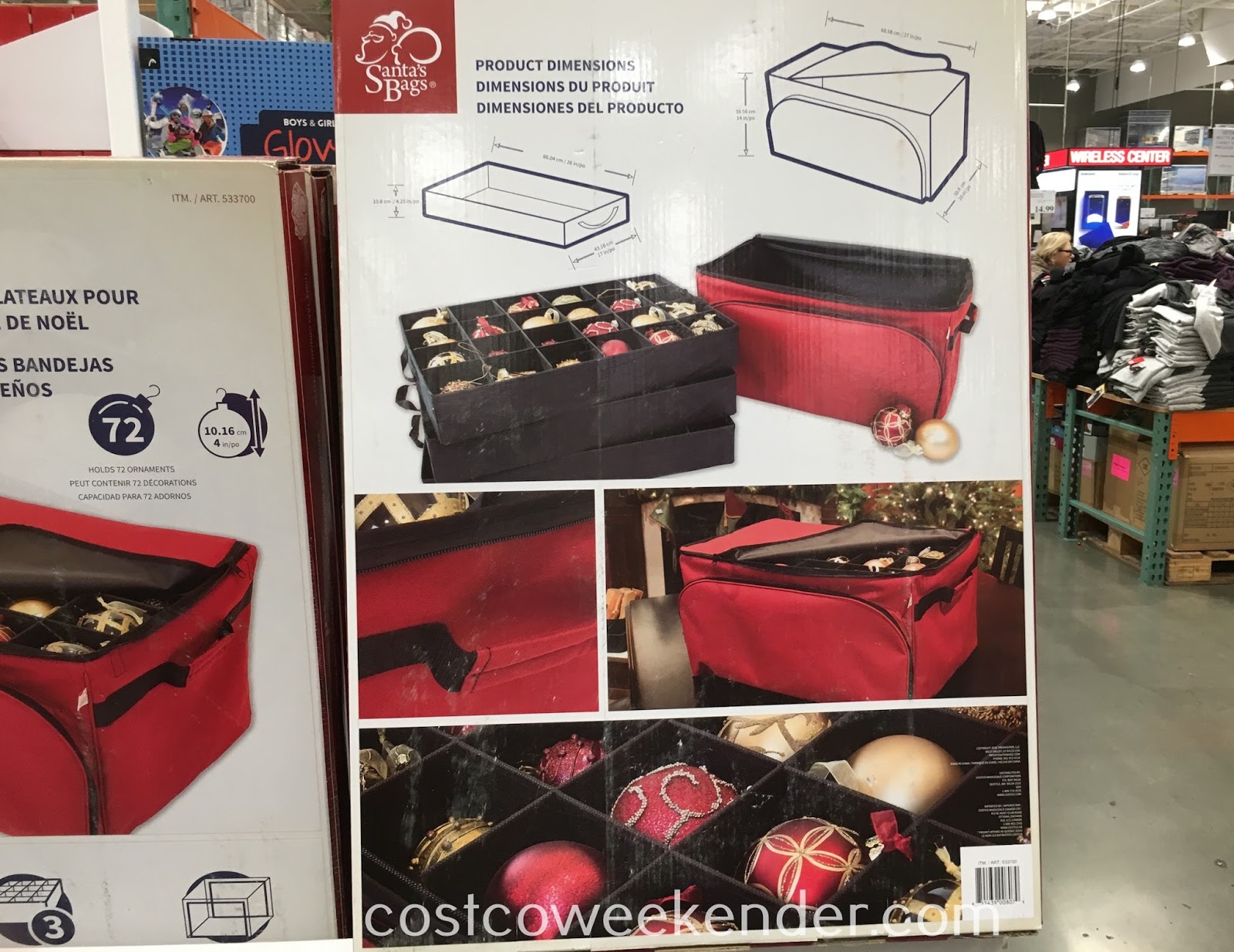 Santa's Bags Three Tray Ornament Keeper Costco Weekender