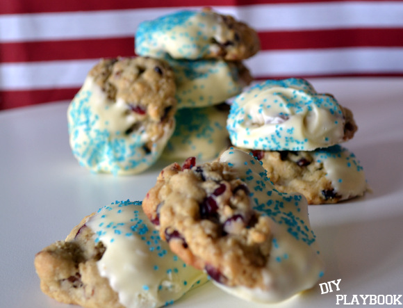 White chocolate dipped oatmeal cranberry cookie recipe