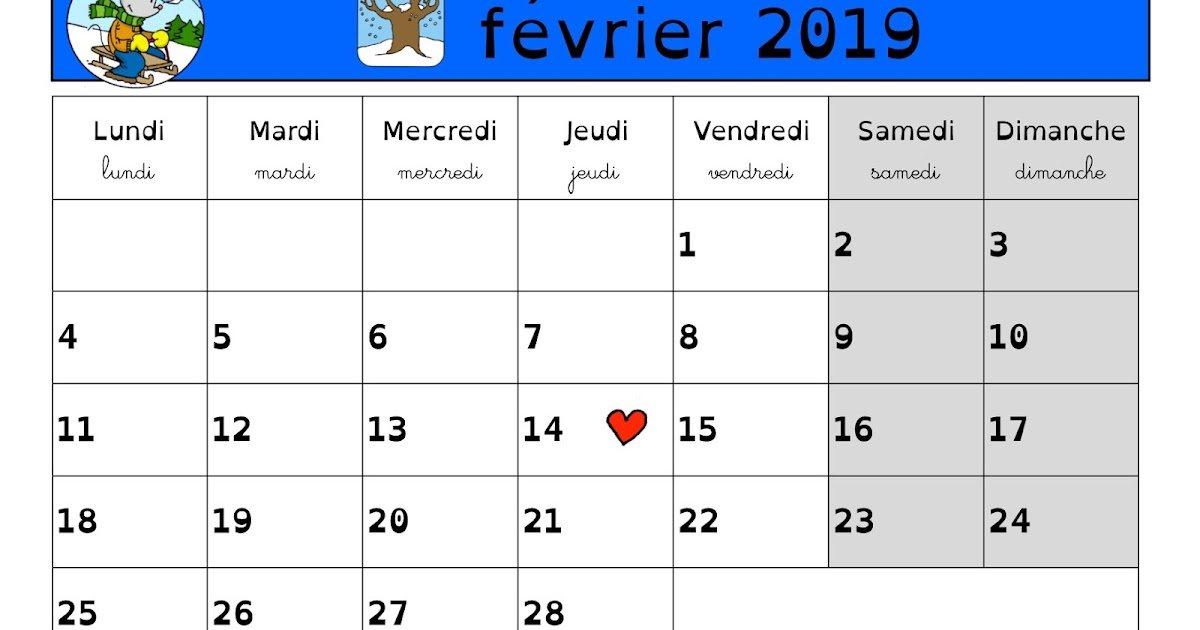 Calendrier Cp 2023 2024 Ludo En Classe Avec Ludo: Calendrier 2018-2019, Période 3, Janvier/Février
