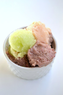 Homemade Healthy Rainbow Sherbet is made with fresh cantaloupe, honeydew melon and strawberries for a much healthier dessert that is simple to make and delicious! www.nutritionistreviews.com