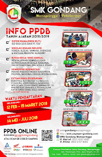 Pamflet PPDB SMK Gondang 2018/2019