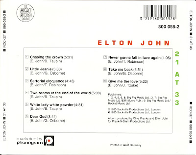The First Pressing CD Collection: Elton John - 21 at 33