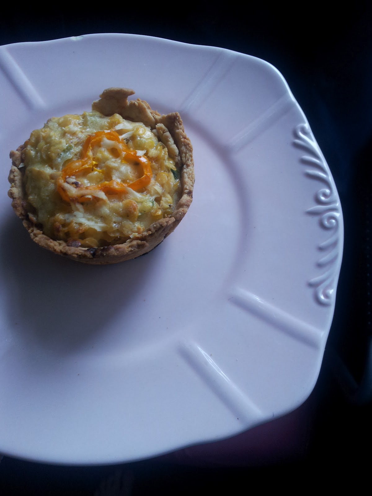 Ginger Bisquite Cheesy Lentil and Pepper Quiche Recipe