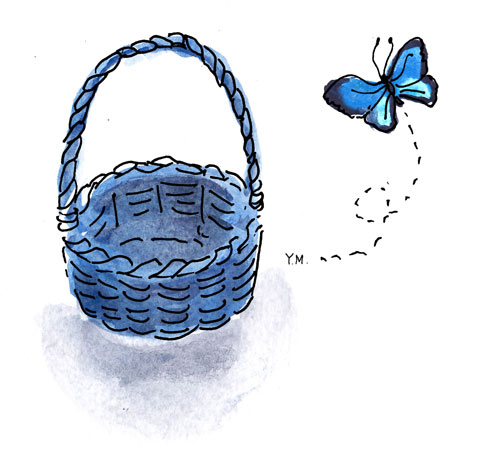 Basket and butterfly by Yukié Matsushita