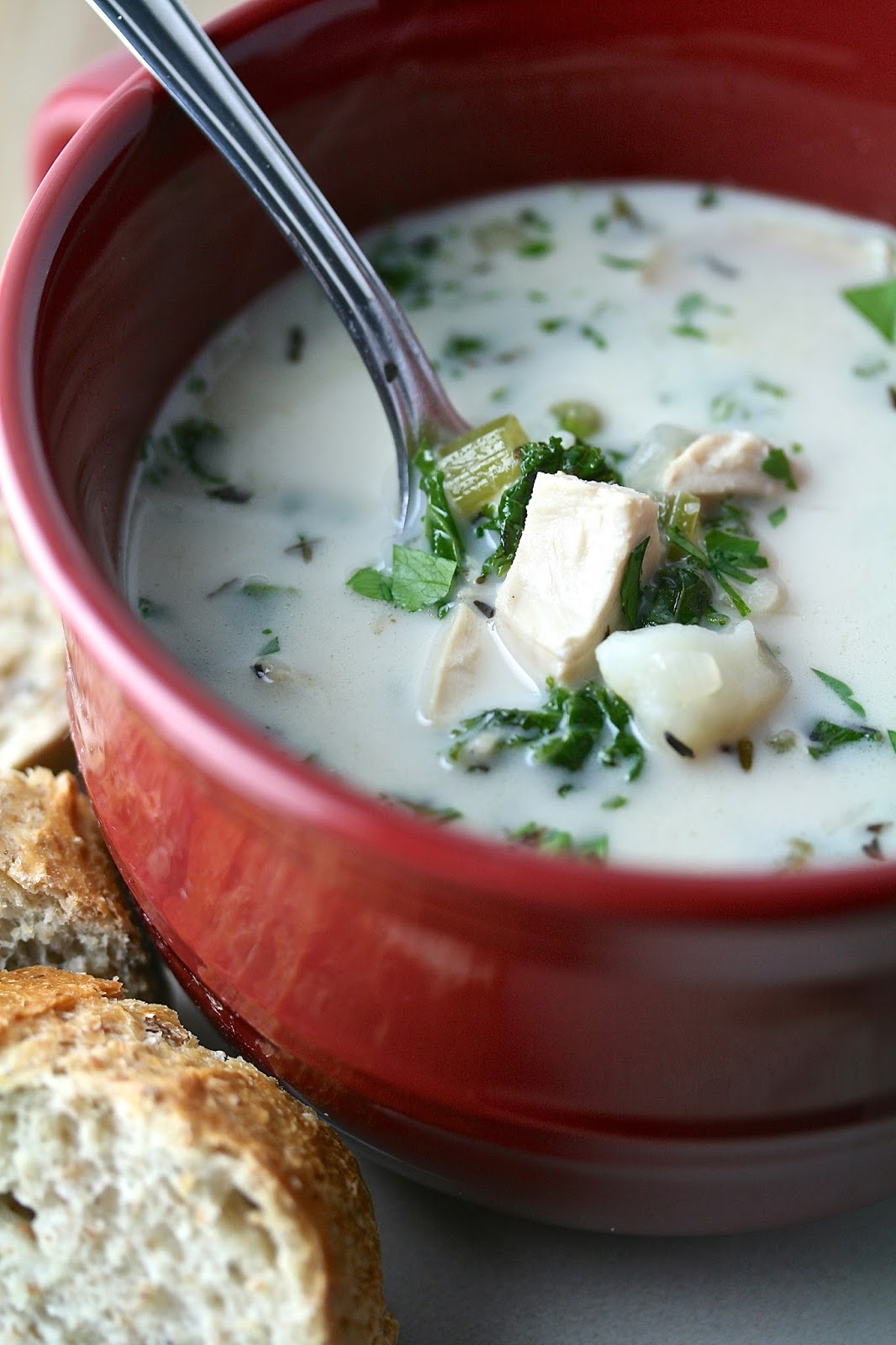 Oregon Transplant Creamy Chicken, Potato, & Kale Soup