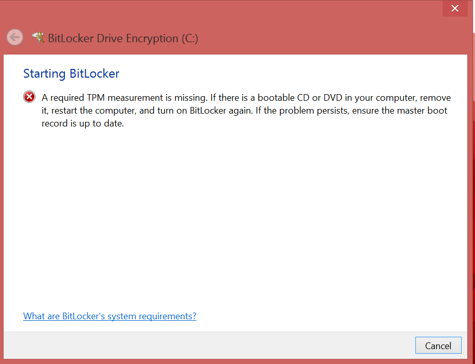 Computer Help Please Bitlocker A required TPM measurement is missing