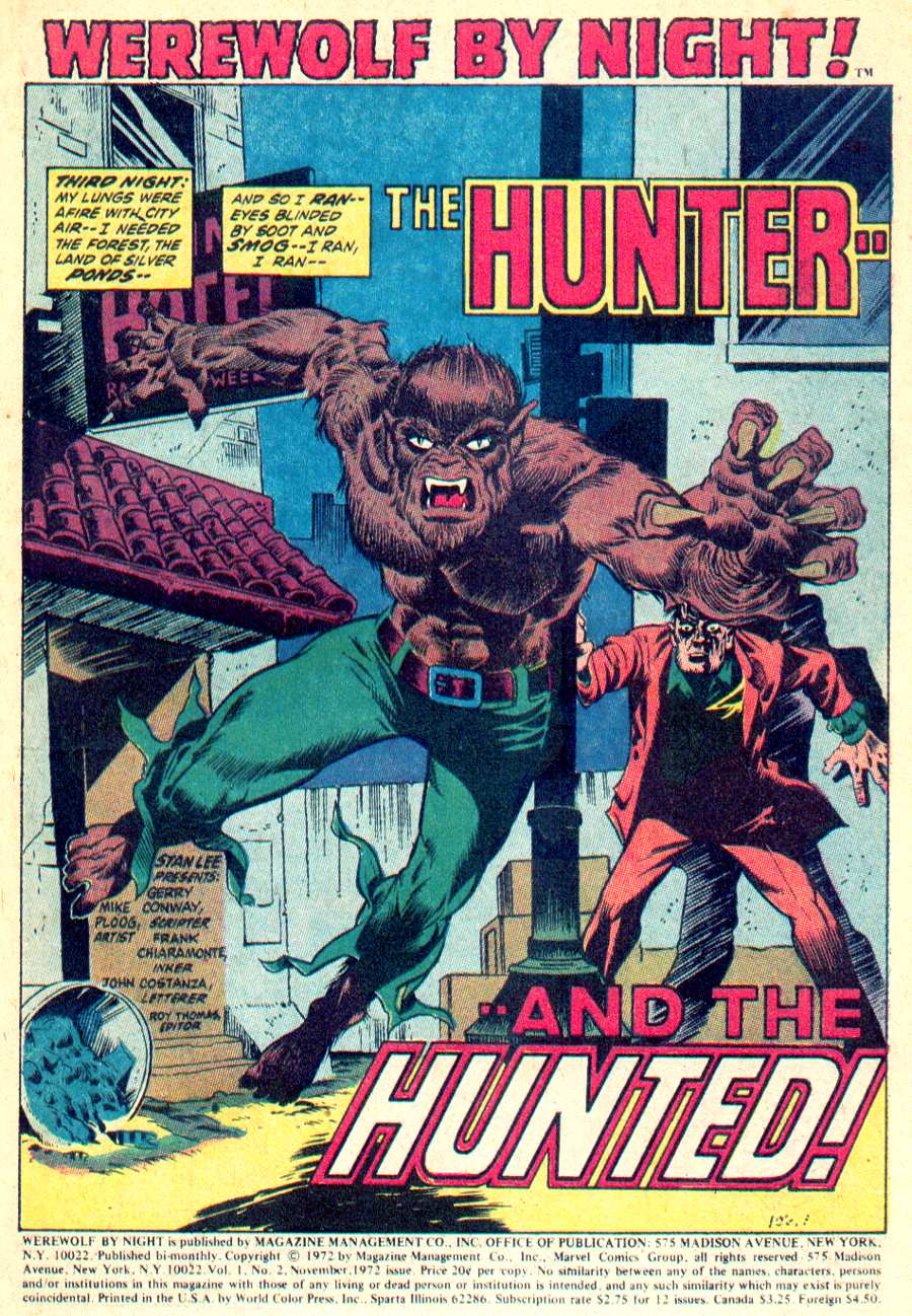 Read online Werewolf by Night (1972) comic -  Issue #2 - 2