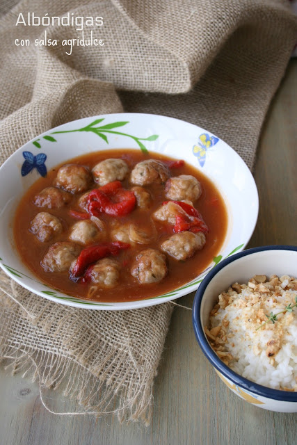 albóndigas, salsa agridulce, albóndigas con salsa agridulce