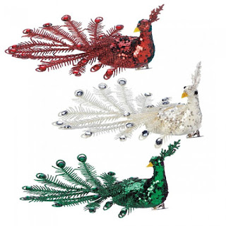 Festive Peacock Christmas Ornament Set - Giftspiration