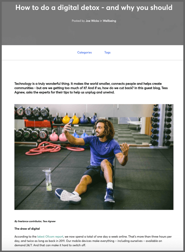The Body Coach blog - Tess Agnew freelance copywriter The Body Coach blog - Tess Agnew freelance copywriter