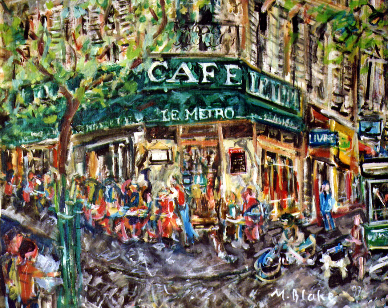 PAINTING PARIS: CAFE LE METRO 1997 MONTMARTRE