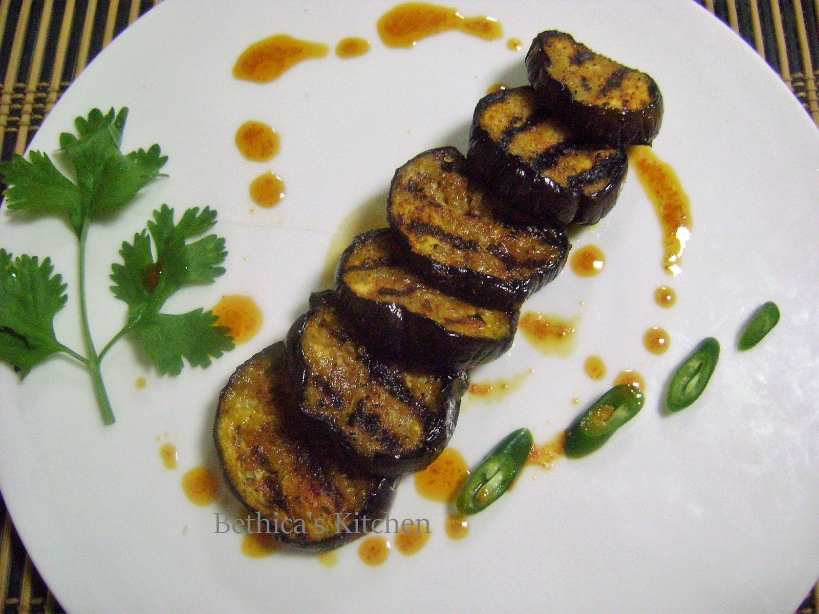 Bethica's Kitchen Flavours Pan Grilled Eggplants