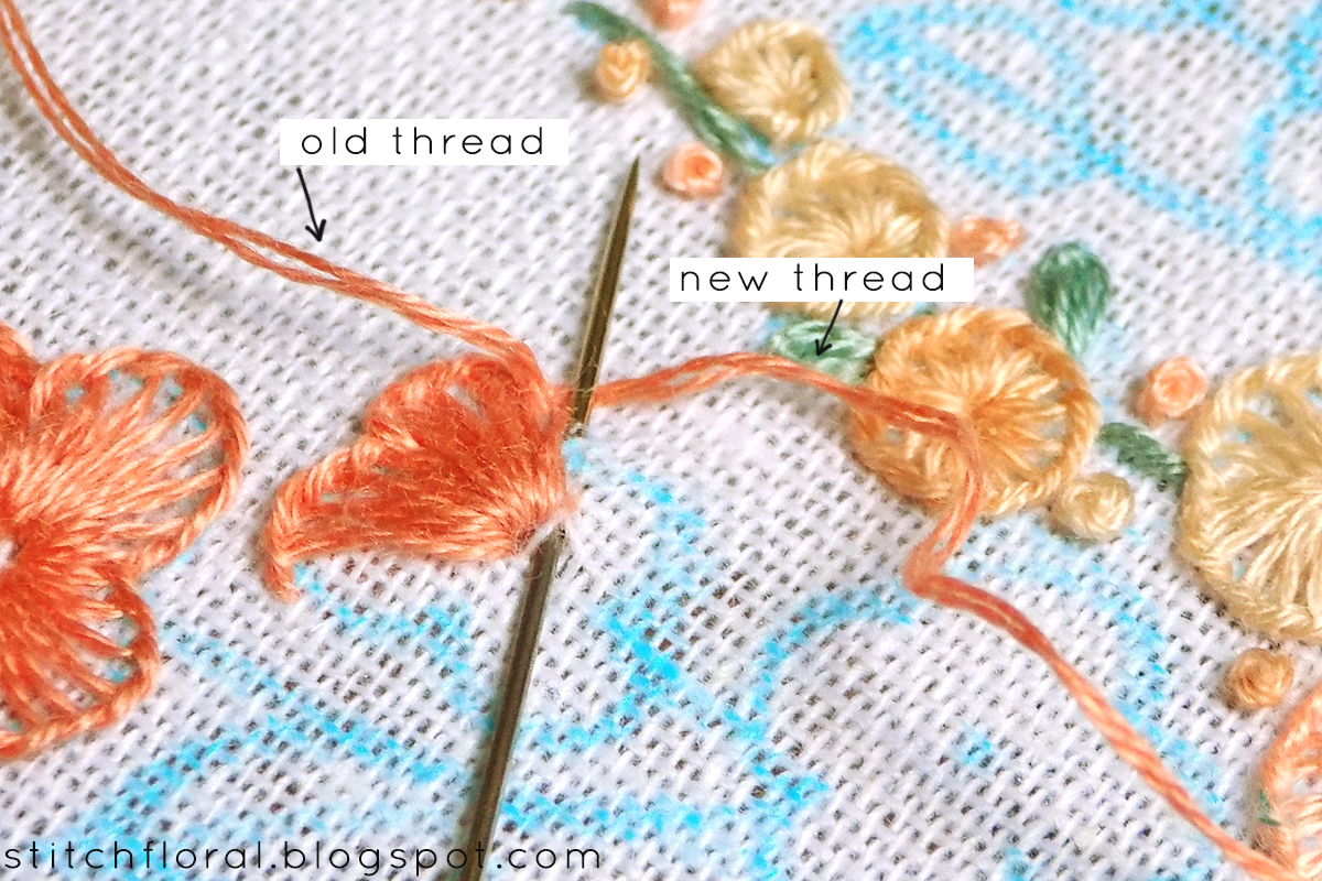 Buttonhole stitch when the thread ends Stitch Floral
