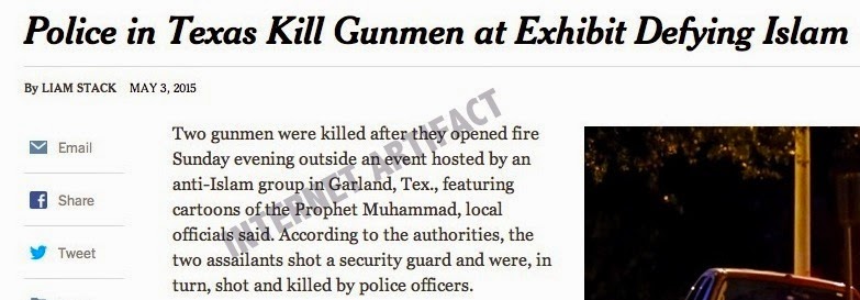Gunman at Garland - New York Times headline