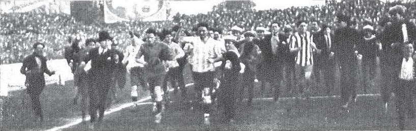 Los campeones del mundo de 1924 y un saludo para El Gráfico