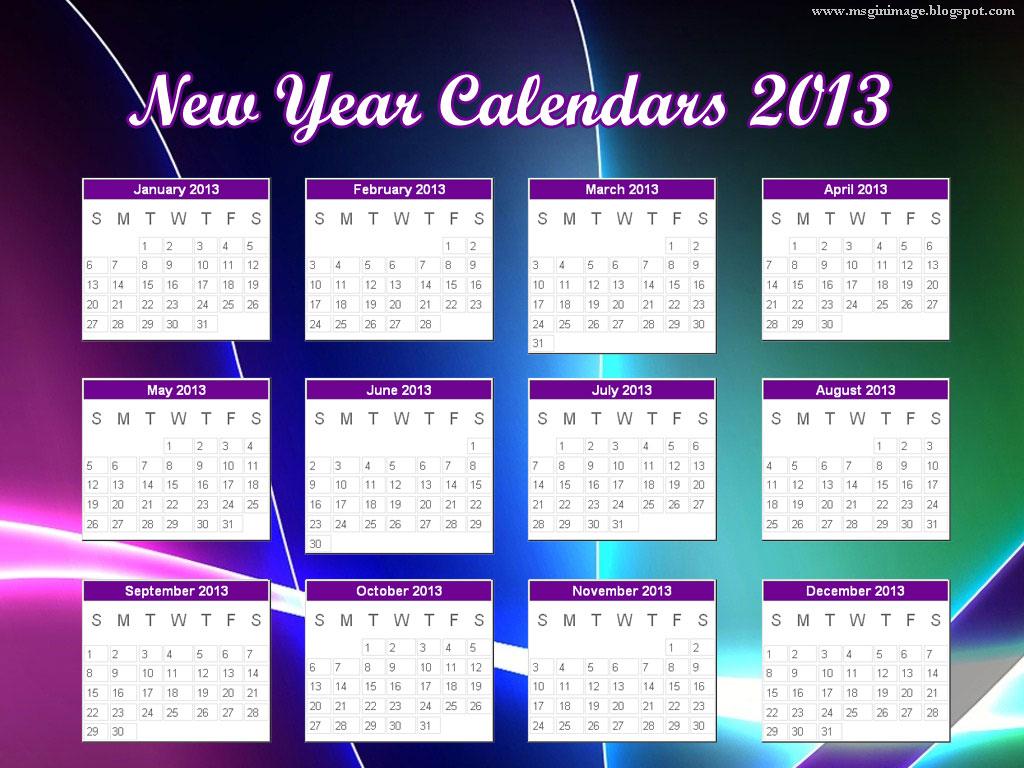 2013 Calender ~ Message In Image
