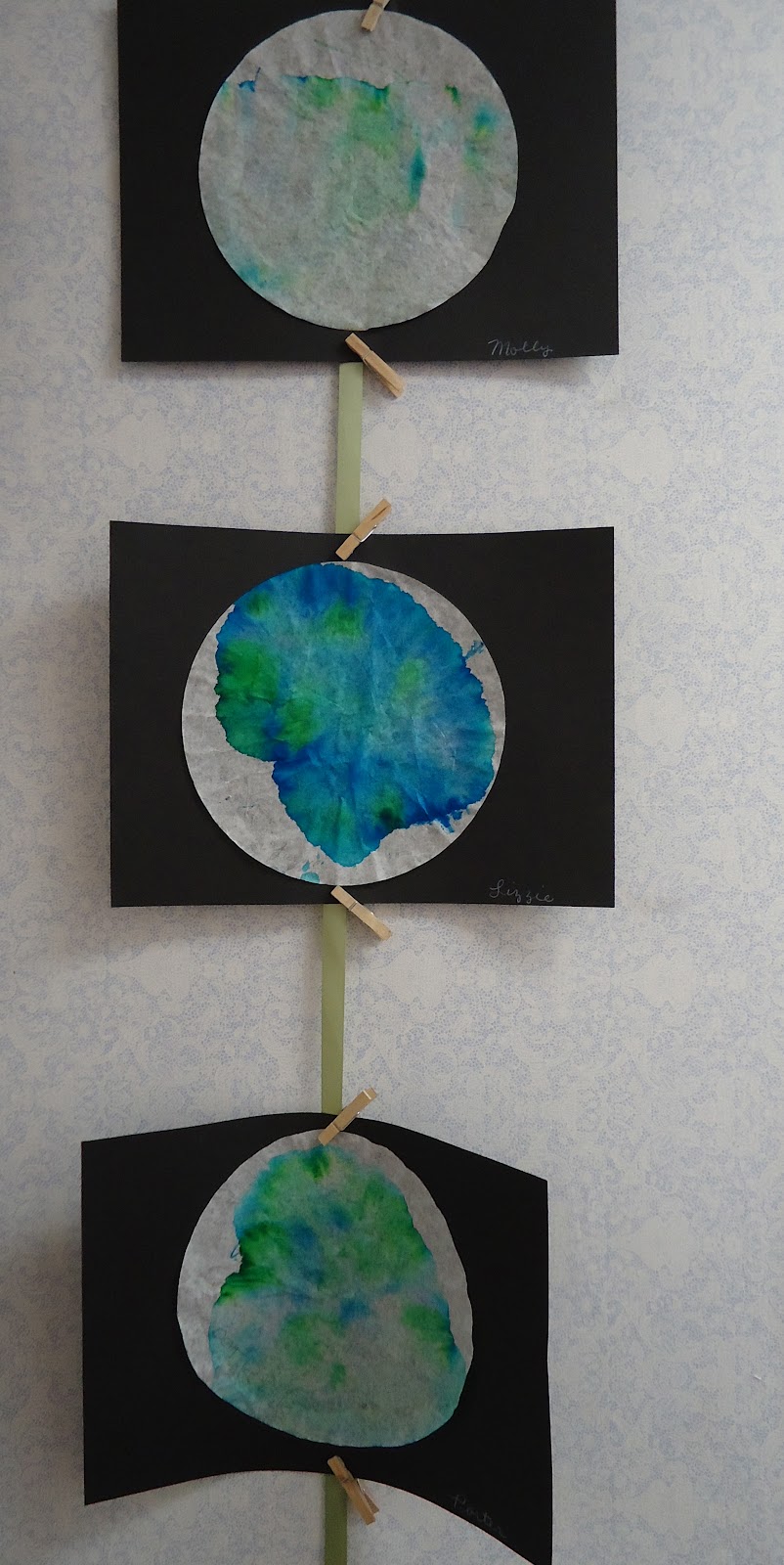 To the Lesson! Coffee Filter Earth Art