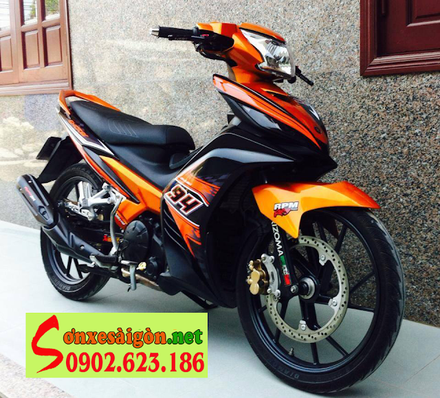 Sơn xe Exciter 2011 màu cam đen cực đẹp