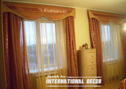 luxury bedroom curtains of gold pleated fabric
