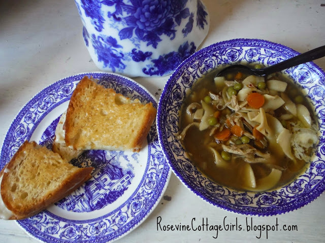 Chicken Noodle Soup, The Best Chicken Noodle Soup, soup Roundup by Rosevine Cottage Girls