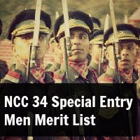 NCC 34 Special Entry Men Merit List NCC 34 Special Entry Men Merit List