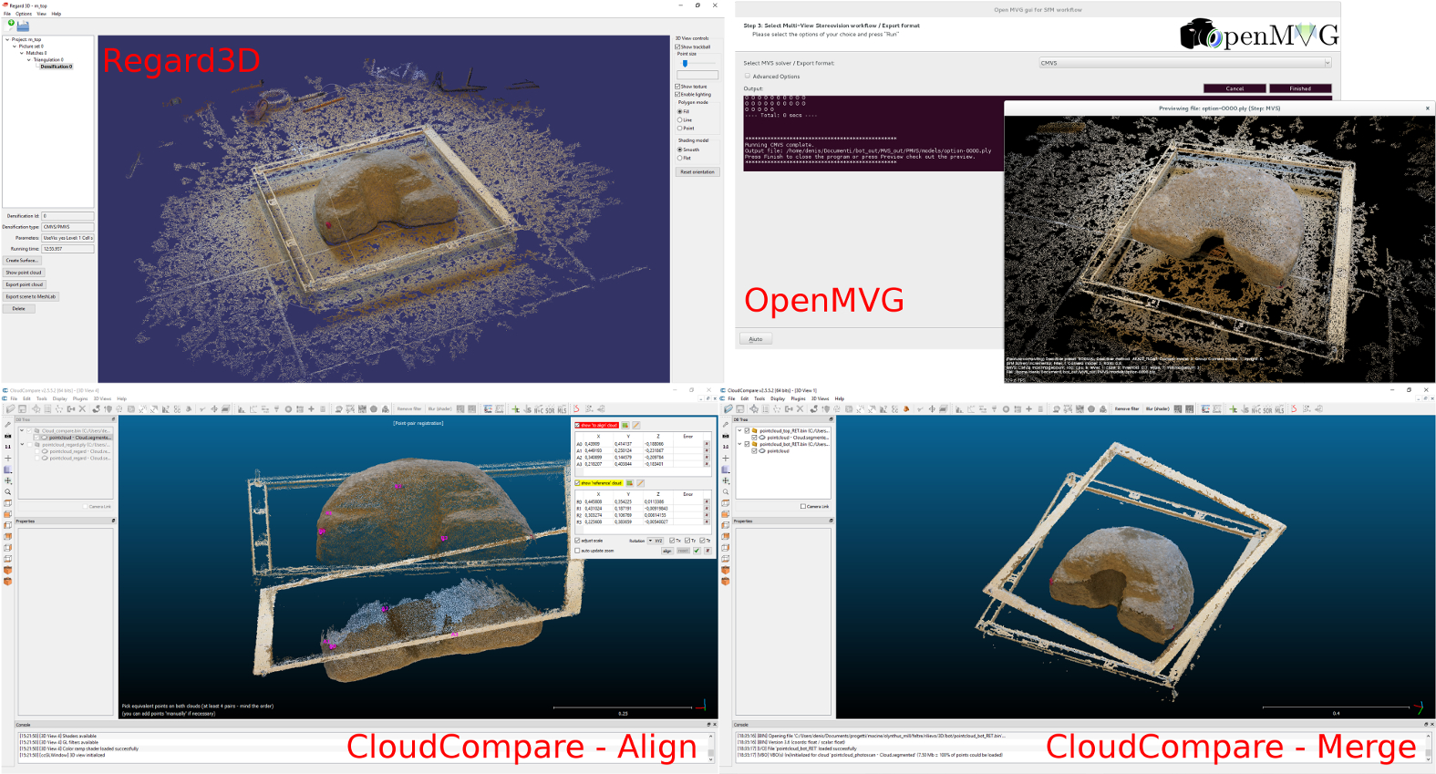 ATOR 3D documentation of ancient millstones preliminary tests