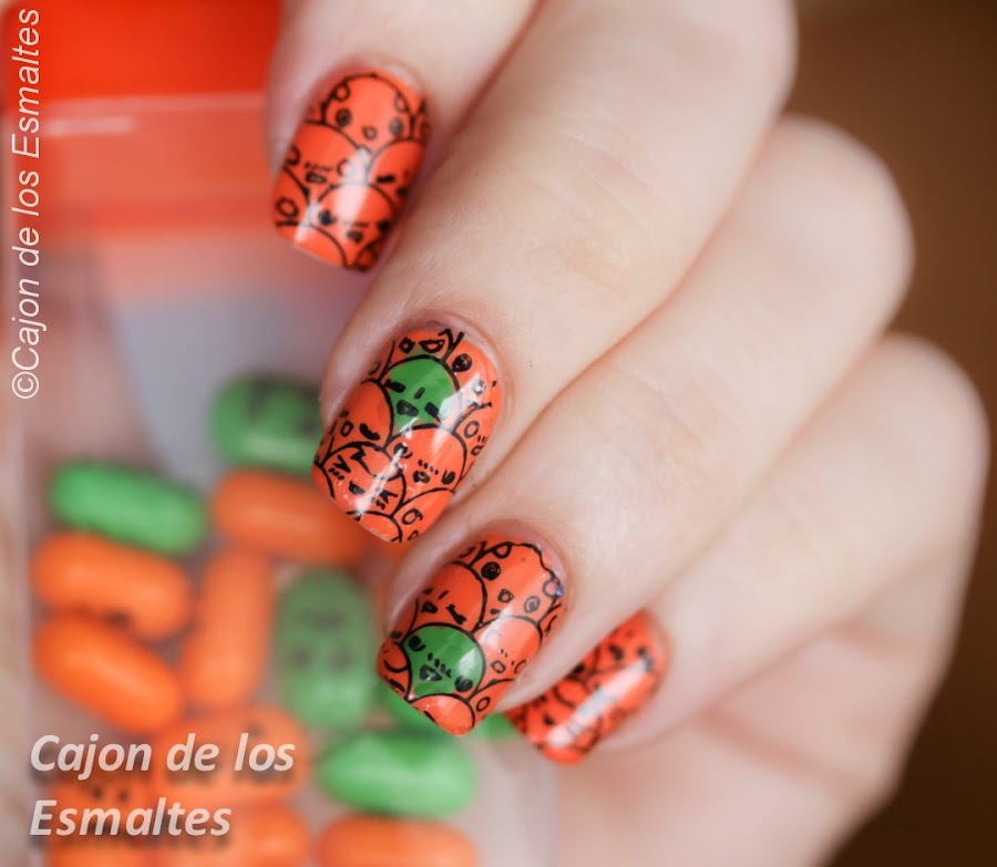 Uñas golosinas de Halloween