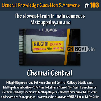 The slowest train in India connects Mettuppalayam and