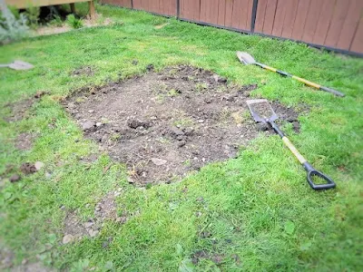 dry well area digging dirt backyard drainage