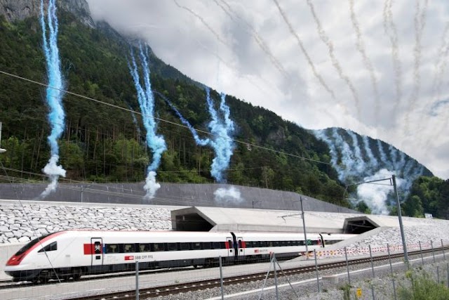 Swiss train starts trip through world's longest tunnel