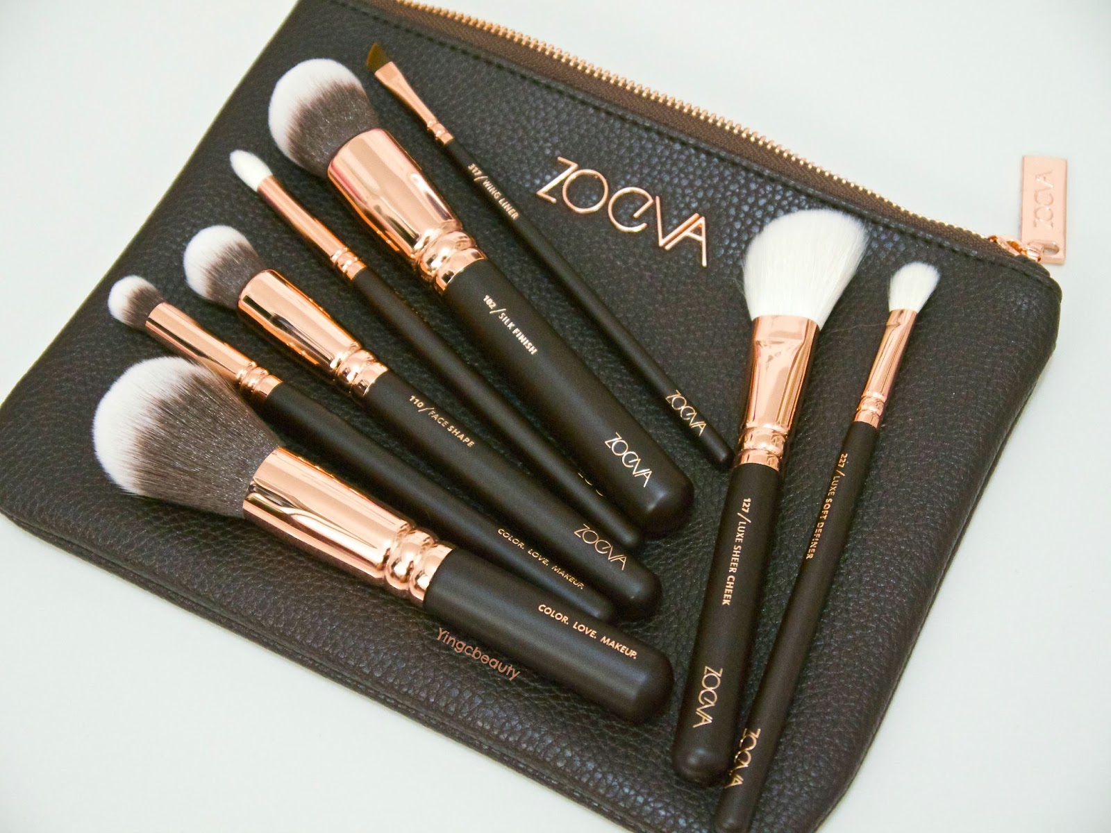 Zoeva Rose Gold face brushes + YingcBeauty